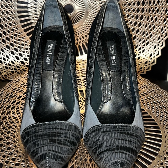 White House Black Market Black and Gray Heels - Picture 1 of 8